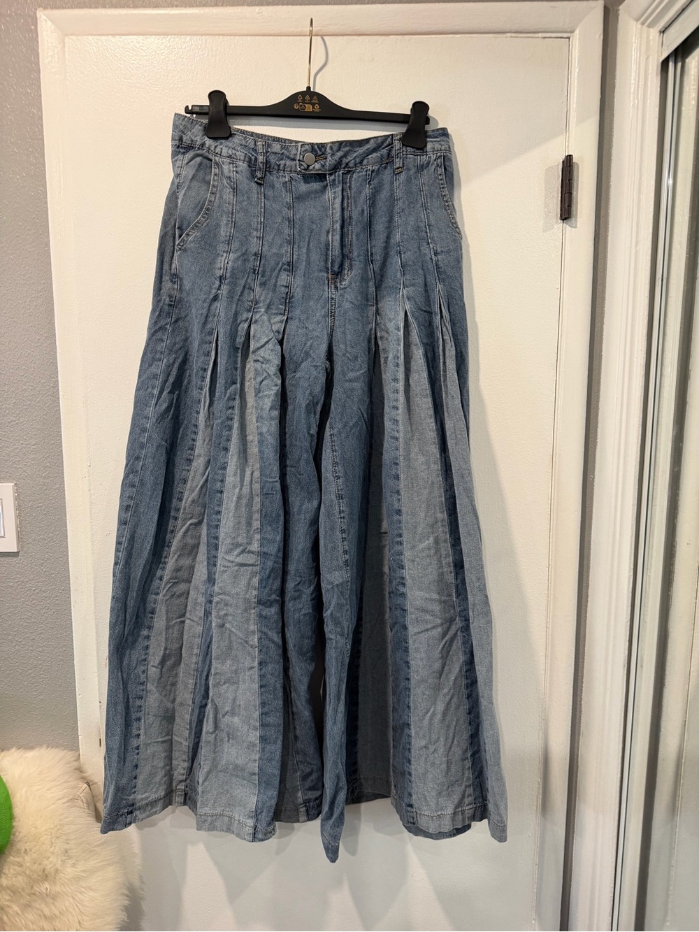 Italian Light Blue Denim Maxi Skirt